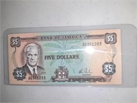 Bank of Jamaica $5 Dollar note - $5 bill