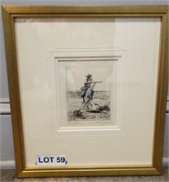 Original Etching "The Outlaw" by E.W. Gollings