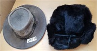 Russian Fur Hat & Leather Australian Outback Hat
