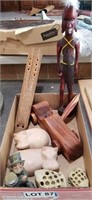 Wooden Race Car (Hawaii), Wood Carved Flute, etc.
