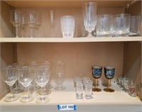 Stemware, Shot Glasses, & Drinking Cups, etc.