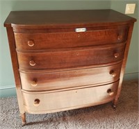 4-Drawer Chest of Drawers, Curved Front
