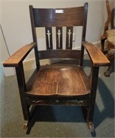 Wooden Mission Oak Rocking Chair