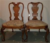 England Early Georgian Style Walnut Chairs **