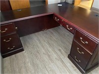 New cherry desk L shaped executive system 66x77