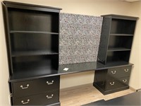 Wow, black executive 2 file cabinet bookcase set