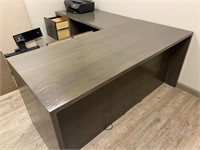 Like new Grey laminate L shaped Executive desk