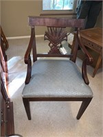 BEAUTIFUL ANTIQUE PADDED ARM CHAIR HAND CARVED