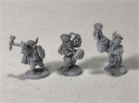 3 Lead 1979 Dungeons & Dragons Dwarf Miniatures