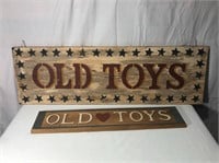 2 Large Wooden Toy Signs - NO SHIPPING