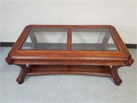Wooden Coffee table with glass inserts