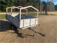 tandem wheel trailer--wood rack--5'X10'