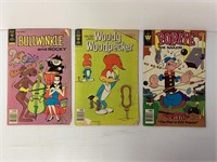 3 - Comic Books - Bullwinkle, Woody Woodpecker,