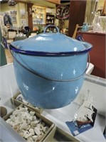 Blue Enamel Pot 11"D