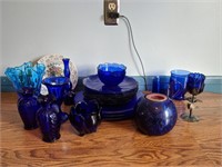 Vintage Blue Glass Lot
