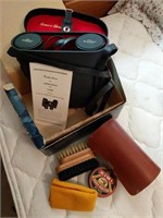 Vintage Binoculars and Boot Polishing Kit