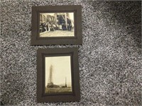 2 NEAT CABINET CARDS - OIL GUSHER