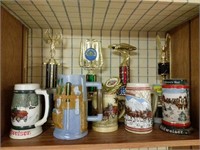 Budweiser Steins and Trophies