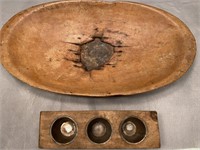 2 Pcs Primitive Dough Bowl and Candle Mold