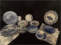12 pcs. Blue & White Porcelain Plates