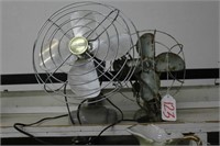 TWO SMALL VINTAGE FANS