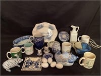 Blue & White Porcelain Items