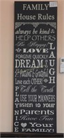 Family House Rules Wall Art, 48 x 16"
