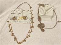 Gold Toned Long Coin Necklace, Belt, Etc.