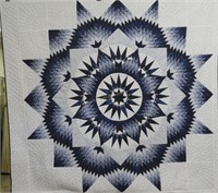 Hand quilted King Size Mariners Star quilt