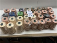 32 Large Spools Of Assorted Colors Of Thread