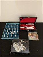 Vintage Steak Knives, Forks, S & P Shakers.