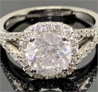 3.00 Ct Diamond Halo Engagement Ring