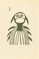 ANGOTIGALUK TEEVEE, Inuit, Startled Owl, 1960* #19