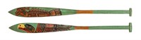CHARLIE JAMES, Pair of Painted Canoe Paddles, c. 1
