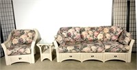Acacia Furniture Inc. White Wicker Sunroom Set