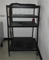 Rolling Media Cart with Shelving