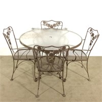 Wrought Iron Patio Table with Chairs