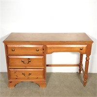 (4) Drawer Kneehole Pine Desk & Chair