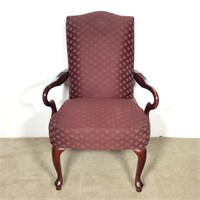 Burgundy Red Upholstered  Arm Chair