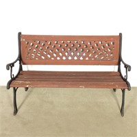 Cast Metal Picnic Bench with Wooden Slats