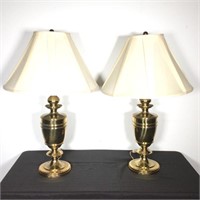 Pair of Brass Urn Style Table Lamps