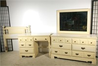(3) Pc. Off White Twin Bedroom Set