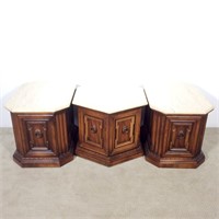 (3) Pc. Marble Top End Table Set