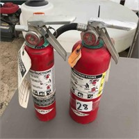 2 Fire Extinguisher .5lbs And 2lbs- Both Empty