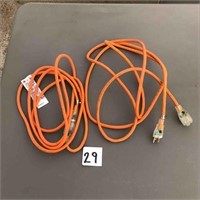 2 Orange 10 Ft Extension Cords
