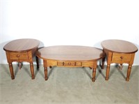 (3) Pc. Peters Revington Furniture Oak Table Set
