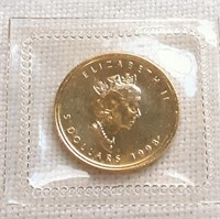 1998 $5 Canadian 1/10 oz Gold