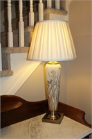 33" decorative ceramic lamp, brass base