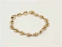 10kt marine link bracelet 7", 5.48g