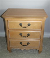 Solid maple by Nadeau, 3 drawer night stand
